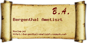 Bergenthal Ametiszt névjegykártya
